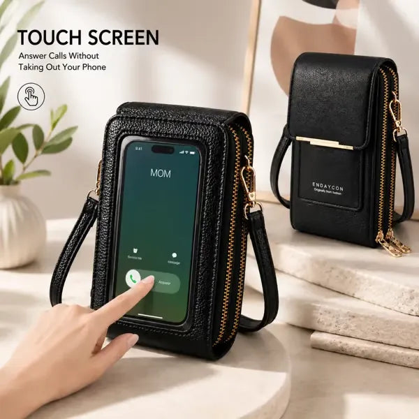 ⏳Only $16.99 Last Day Promotion - ✨RFID Anti-Theft Phone Crossbody – Touchscreen & Multi-Compartment Design📱