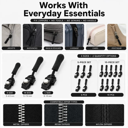 15 PCS🔧 Universal Zipper Repair Tool | Instant Fix for Broken Zippers