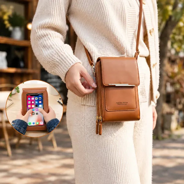 ⏳Only $16.99 Last Day Promotion - ✨RFID Anti-Theft Phone Crossbody – Touchscreen & Multi-Compartment Design📱