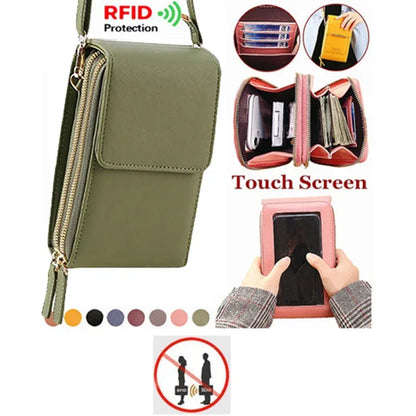 ⏳Only $16.99 Last Day Promotion - ✨RFID Anti-Theft Phone Crossbody – Touchscreen & Multi-Compartment Design📱