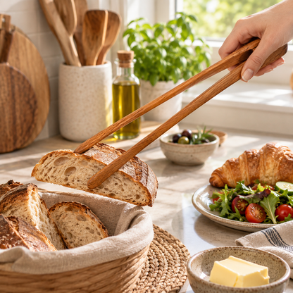 Large Wooden Bread Tong