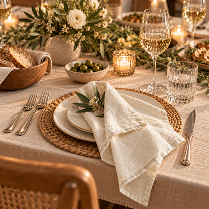 Pure White Linen Napkin