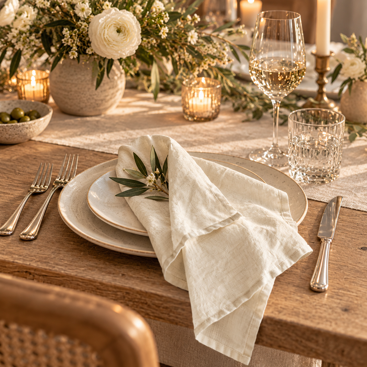 Pure White Linen Napkin
