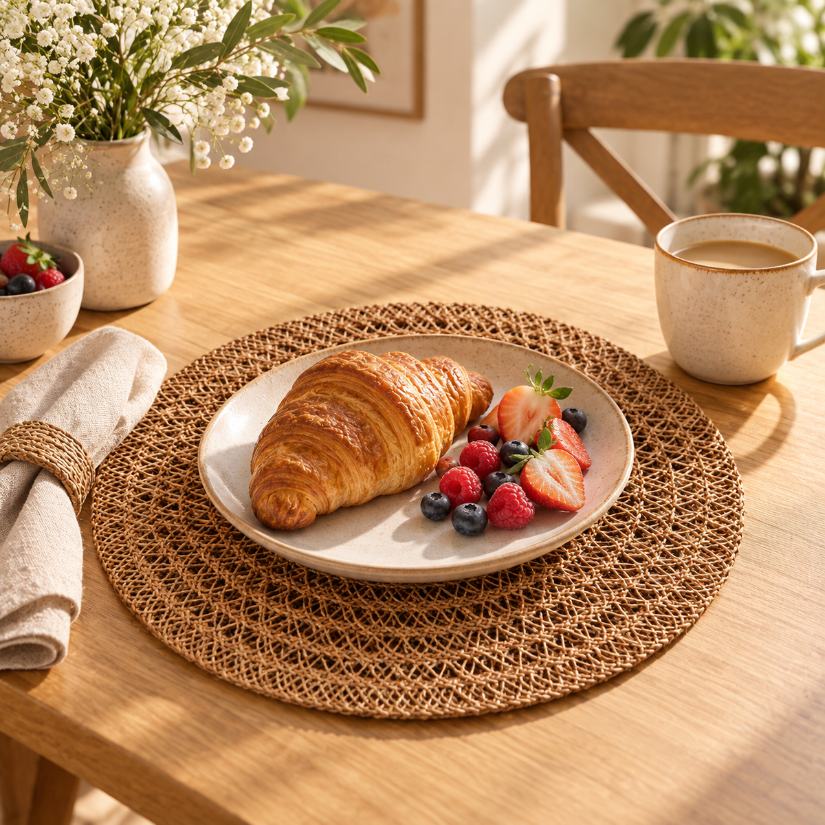 No. 3 Round Hollow Jute Placemat