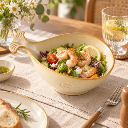 Matte Warm White Ceramic Bowl