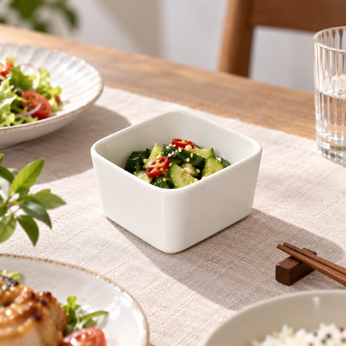 Square Ceramic Steaming Bowl